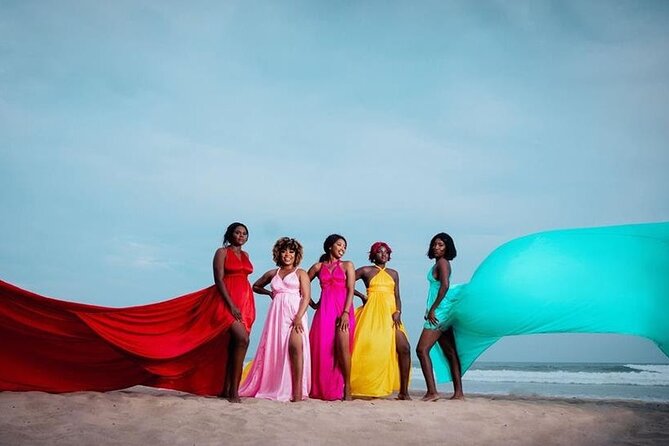 Luxury Flying Dress Photoshoot in Accra - Meeting at Black Star Square